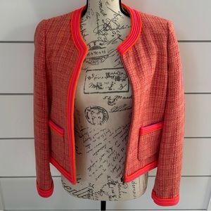 Rare J.CREW 🩷🧡 Ladies Who Lunch Tweed Boucle Zip-Up Jacket Feminine Class!